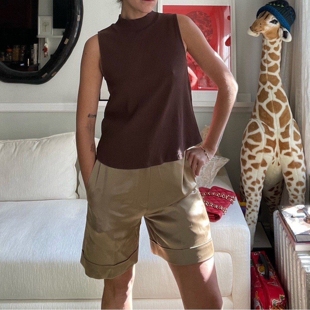 Anthropologie Daily Practice Brown Mock Neck Tank